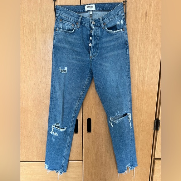 Agolde ripped straight leg jeans - Picture 2 of 4